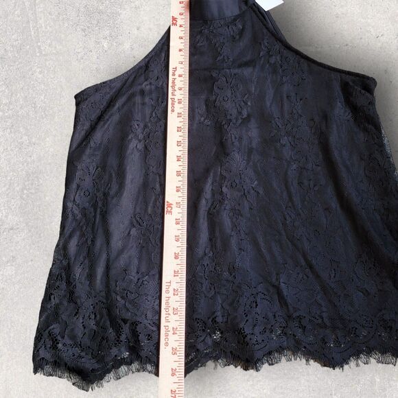 Parker Top Women Small Black Lace Sleeveless Halter Neck Back Zip Blouse New NWT - Picture 11 of 12